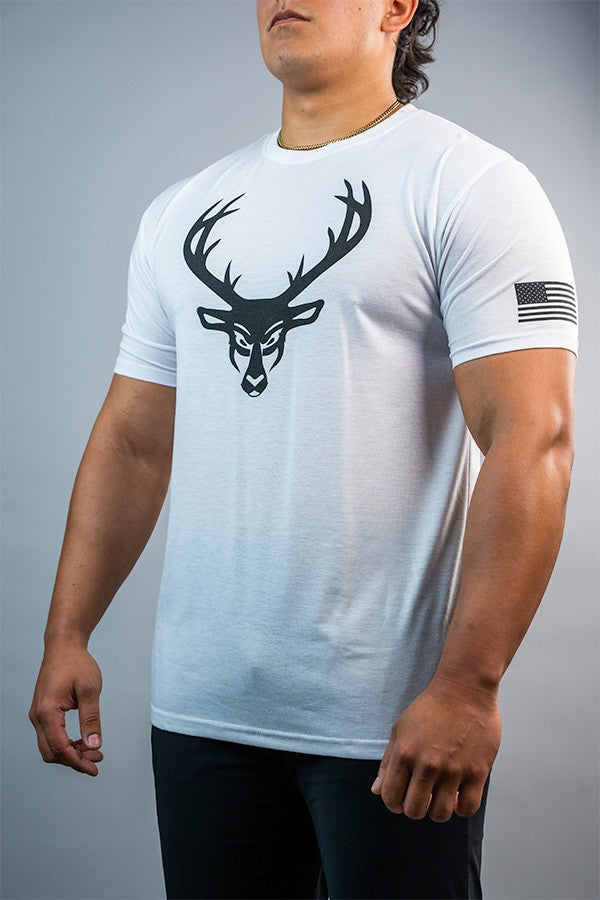 Bucked Up T-Shirt White/Black Logo