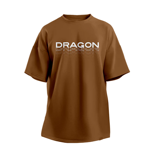 Dragon Fallout Oversized T-Shirt Tee Brown