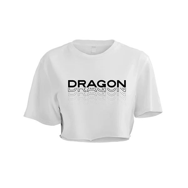 Dragon crop top oversized white