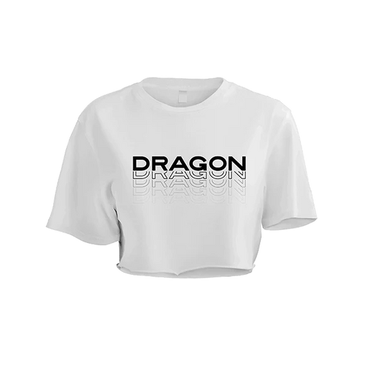 Dragon crop top oversized white