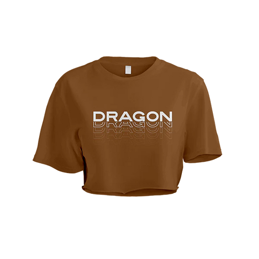 Dragon oversized crop top brown