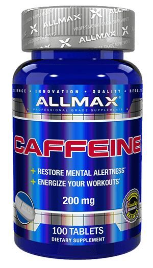 Cafeína AllMax 200 mg 100 tabletas